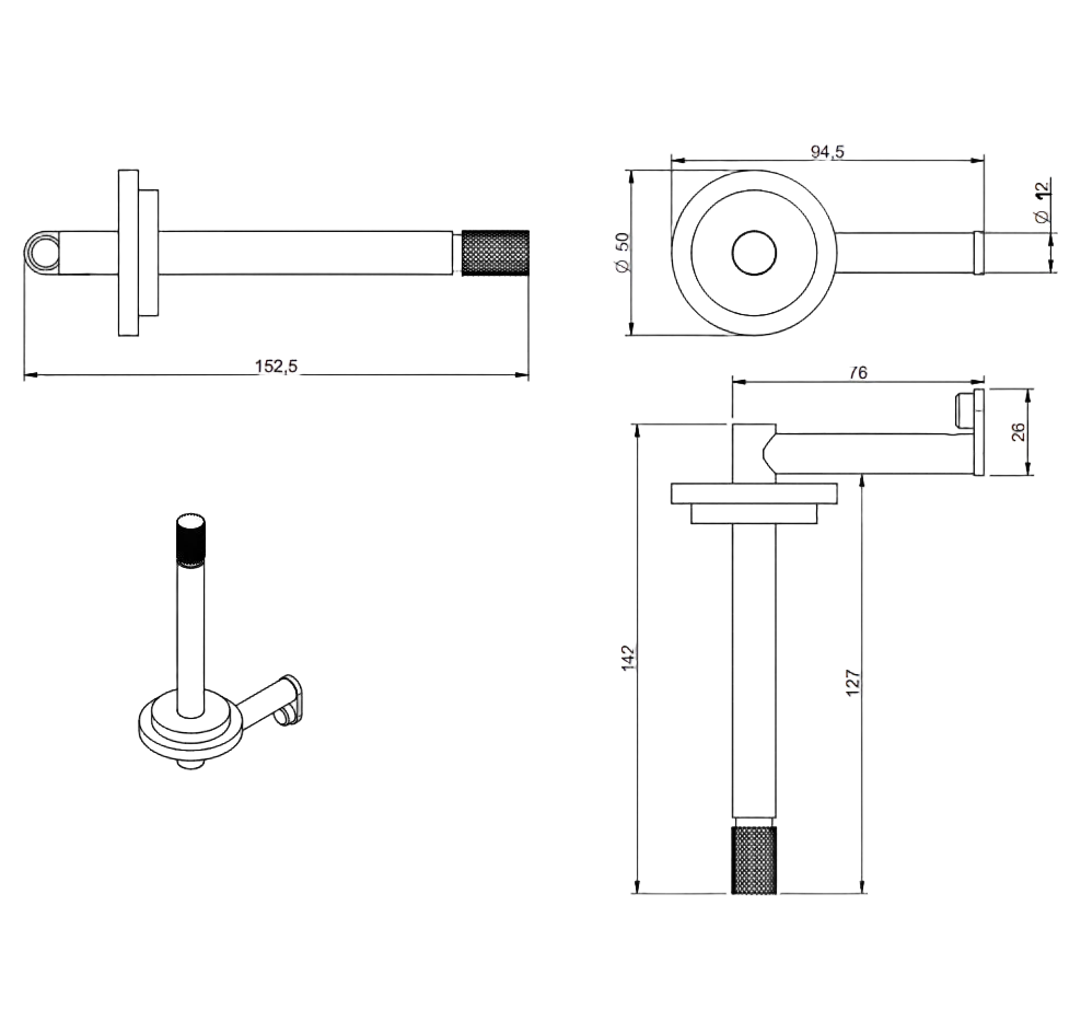 Treemme IT 8328 IS ZZ ZZ Reserve-Toilettenpapierhalter 22mm Edelstahl